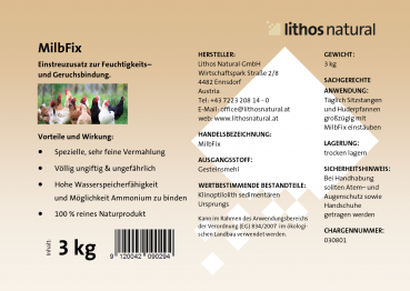 MilbFix Zeolith für Geflügel, 3 kg